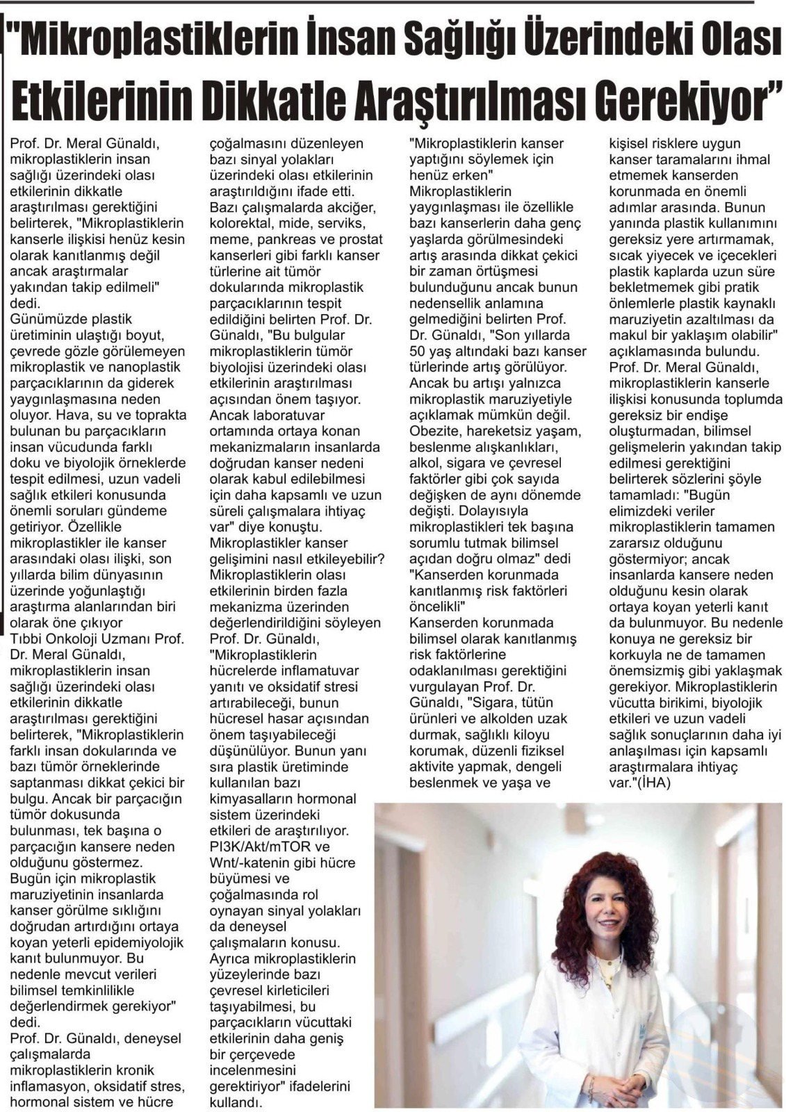 Mikroplastiklerin İnsan Sağlığı Üzerindeki Olası Etkileri Dikkatle Araştırılmalı